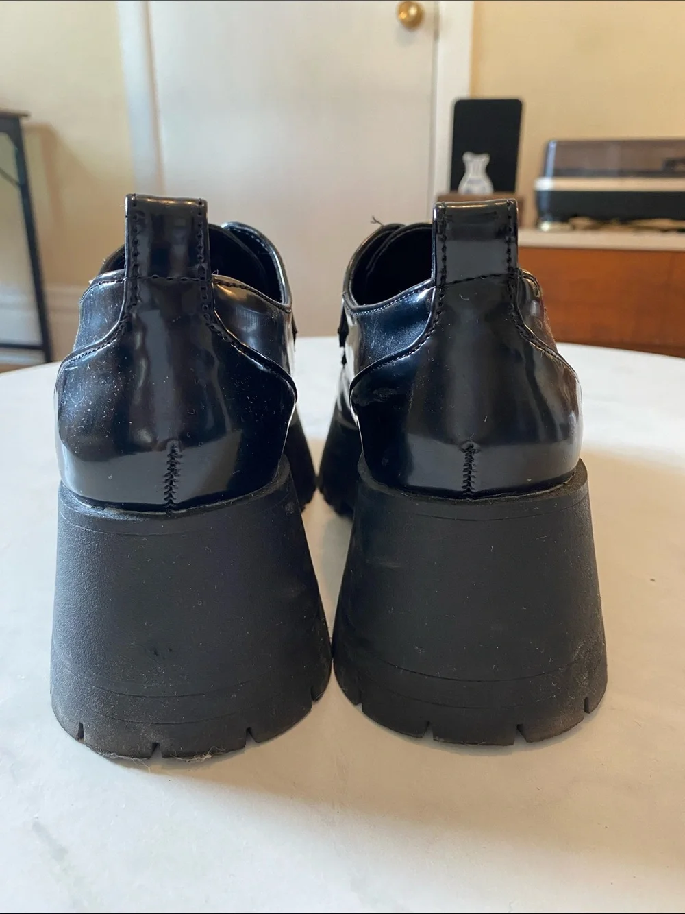 Women’s Black Double-Buckle Chunky Loafers